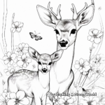 Calm Browning Doe Among Blossoms Coloring Pages 3