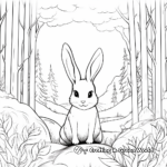 Calm Bunny in the Forest Coloring Pages 1