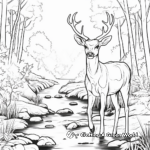 Calm Deer by the Stream Coloring Pages 3