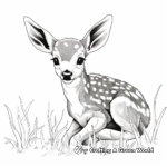 Calm Deer Fawn Resting Coloring Sheets 3