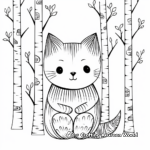 Calming Angel Cat Birch Tree Coloring Pages 2