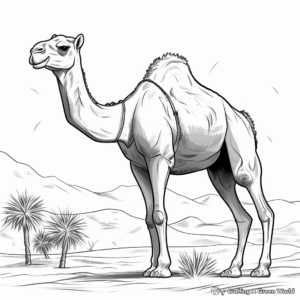 Camel-Centered Arabian Desert Coloring Pages 3