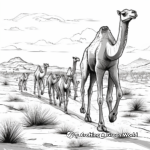 Camel Herd Migrating in Desert Coloring Sheets 4
