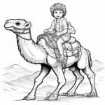 Camel with Bedouin Rider Coloring Pages for Children 1
