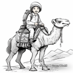 Camel with Bedouin Rider Coloring Pages for Children 2