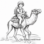 Camel with Bedouin Rider Coloring Pages for Children 3