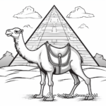 Camel with Pyramids in the Background Coloring Pages 3