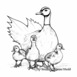 Canadian Flag and Canada Geese Coloring Pages 1