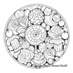 Candy-Inspired Mandala Coloring Pages for Adults 3