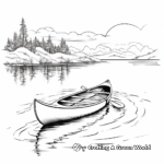 Canoe on a Calm Lake Coloring Pages 1