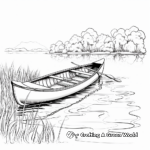 Canoe on a Calm Lake Coloring Pages 4