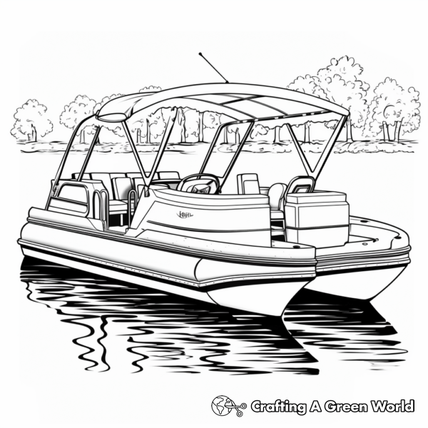 Pontoon Boat Coloring Pages - Free &amp; Printable!