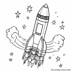 Captivating Space Rocket Coloring Pages 1