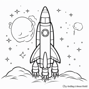 Captivating Space Rocket Coloring Pages 3