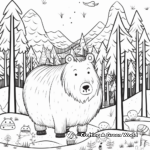 Capybara in the Night Forest Coloring Pages 2