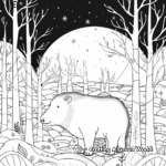 Capybara in the Night Forest Coloring Pages 3