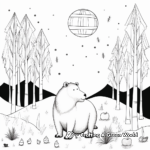 Capybara in the Night Forest Coloring Pages 4