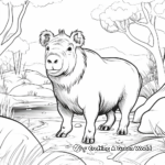 Capybara in the Wild: Jungle-Scene Coloring Pages 2