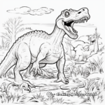 Carnivorous Dinosaurs Hunting Scene Coloring Pages 1
