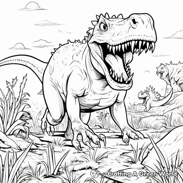 Carnivore Dinosaur Coloring Pages - Free &amp; Printable!
