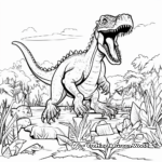Carnivorous Dinosaurs Hunting Scene Coloring Pages 3