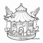 Carousel Bird Feeder Coloring Pages for Kids 1