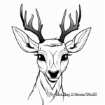 Cartoon Deer Head Coloring Pages for Kids 1