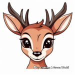 Cartoon Deer Head Coloring Pages for Kids 3