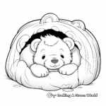 Cartoon Hibernating Bear Coloring Pages for Children 1