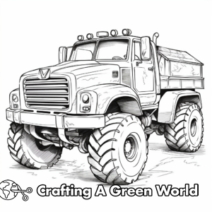Mud Truck Coloring Pages - Free &amp; Printable!