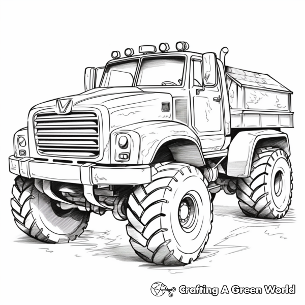 Mud Truck Coloring Pages - Free &amp; Printable!