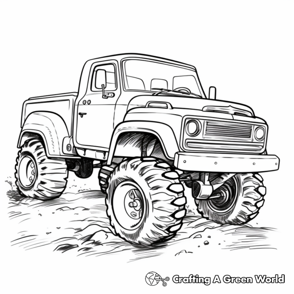 Mud Truck Coloring Pages - Free &amp; Printable!