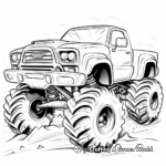 Cartoon Mud Truck Coloring Pages for Kids 4