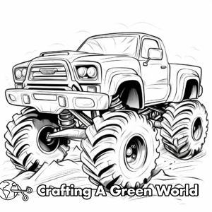 Mud Truck Coloring Pages - Free &amp; Printable!