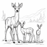 Cartoon Mule Deer Family Coloring Pages for Children 3