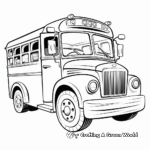 Cartoon School Bus with Kids Coloring Sheets 3