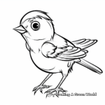 Cartoon Style Blue Sparrow Coloring Pages 1