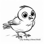 Cartoon Style Blue Sparrow Coloring Pages 2