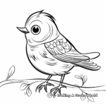 Cartoon Style Blue Sparrow Coloring Pages 4
