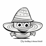 Cartoon-Style Sombrero Coloring Pages for Kids 1