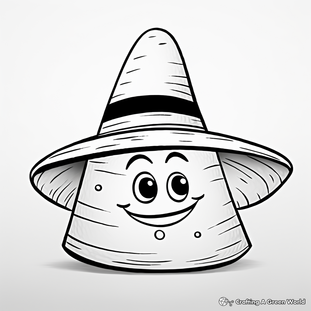 Cartoon-Style Sombrero Coloring Pages for Kids 2