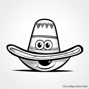 Cartoon-Style Sombrero Coloring Pages for Kids 3