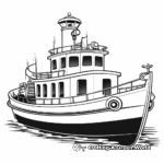 Cartoon Tugboat Coloring Pages for Children 3