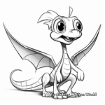 Cartoonish Dimorphodon for Toddlers Coloring Pages 2