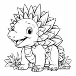 Cartoonish Stegosaurus Dinosaur Coloring Sheets 3