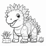 Cartoonish Stegosaurus Dinosaur Coloring Sheets 4