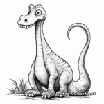 Cartoony Brachiosaurus Dinosaur Coloring Pages for Kids 3