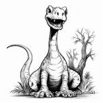 Cartoony Brachiosaurus Dinosaur Coloring Pages for Kids 4