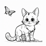 Cat and Butterfly Coloring Pages for Children 3