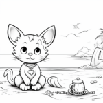 Cat and Mouse at the Beach Coloring Pages 3